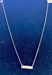 Rose Gold Bar Pendant Necklace Opal Like Bar ADJUSTABLE 16” To 18”