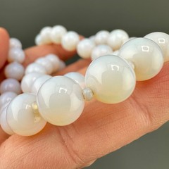 Vintage Opalite Necklace Earrings Set Silver Tone Scalloped Filigree Box Clasp