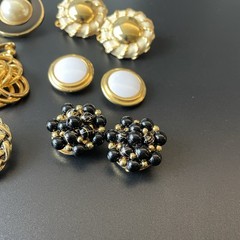 Vintage Lot Of 9 SIGNED Clip On Earrings Erwin Pearl Avon LCI Anne Klein Star