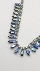 VTG B. David Blue Green Aurora Borealis Rhinestone Choker Necklace & Bracelet