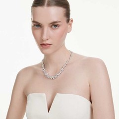 Swarovski Constella necklace Round cut, white, rhodium plated