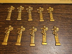 Lot Of 10 Victorian Cherub France Vintage 60s Brass Stampings Findings Jewelry