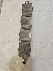 Vintage Silver Tone Ornate 4 Panel Bracelet 1950-1960 Era 6 1/2″ Long