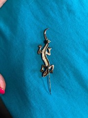 Vintage Sterling Silver Alligator Pin Solid 925