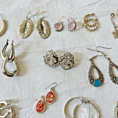 Vintage Silver To Pierced Earrings Lot Of Over 30 Pairs! Hoop Dangle Post