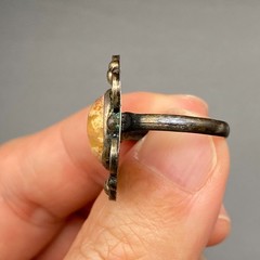 Vintage Mexico Fire Opal Sterling Silver Size 8