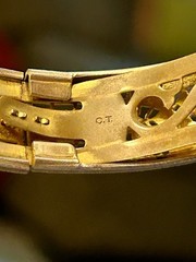 Cheever Tweedy Co Marked Hinged Bangle Bracelet Art Deco 1940-1949 Silver Gold