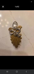 Vintage Angel Wings Pin, Brass Finish