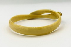 Antique Art Deco Ivory Celluloid Paste Green-Eyed Snake ARM Band Bangle Bracelet