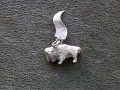 Buffalo Bison Yellowstone Vintage Sterling Silver Bracelet Charm Pendant 3.5g