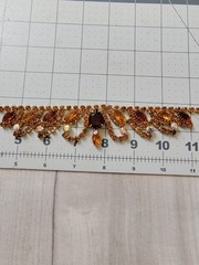 Juliana DeLizza Elster Topaz Amber Rhinestone Bib Necklace Statement Choker Rare
