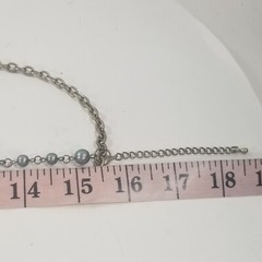 Vintage STATEMENT Bead Silver Tone CROSS Necklace Multi Strand Goth Rocker