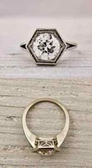 Art Deco Vintage Round Lab Created Diamond 14K White Gold Finish Engagement Ring
