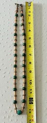Vintage 1950s-1960s MCM Modernist Malacite And Copper And Brass Accent Choker