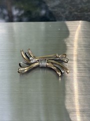 Vermeil Sterling Vintage Bow Brooch, 2 inches and 6 grams