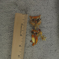 Lunch at the Ritz Earrings Owl Owlio E Olio Clip On Signed Menu Card