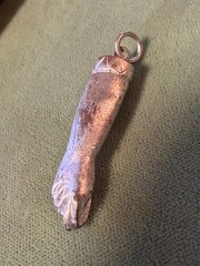 Vintage 1.25″ Stamped H G Sterling Silver Fist Thumb Pendant 6g