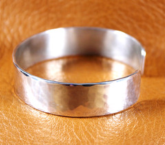 PARKER Signed HAMMERED Cuff Bracelet 13mm Sterling Silver Size 6 3/4″