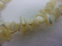 Beads Necklace Jewelry White Rock Stones Faux Tiny Pearls String Strand 39cm