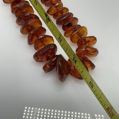Vintage Baltic Amber Graduated Nugget Necklace Cognac 70g Endless Strand 28 in
