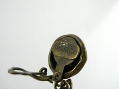 Vintage Donna Karan Brass Tone Metal Clip on Earrings DK Co Hallmark