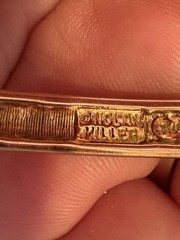Vintage Nolan Miller Pink Rhinestone Gold Tone Hinged Bangle Bracelet