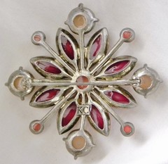 Star Burst Brooch-Pinks/purple stones silver setting KC-Kenneth Cole Signed Pin