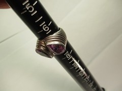 Vintage Contemporary Style Sterling Silver Twin Pear Shape Amethyst Ring 7.5