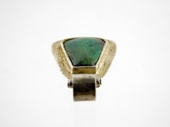 Vintage 950 Sterling Silver Green Chrysocolla Pendant 3.1 Grams
