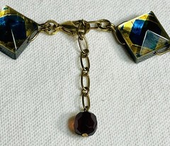 Vintage Signed 1992 Museum Modern Art Lucite Necklace Tiffany Mosaic Collection