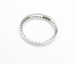 925 Sterling Silver Vintage Shiny Topaz Open Circle Slide Pendant PT5188