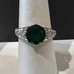 Thailand Ring Size 8.5 Green Stone