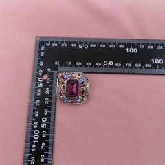 Givenchy Rhinestone Brooch Vintage Pin Purple Blue Faceted Crystal 1.25 in 844f