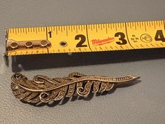 Vintage Sterling Silver Feather Plume Brooch 3” Long 12.5 Grams Signed