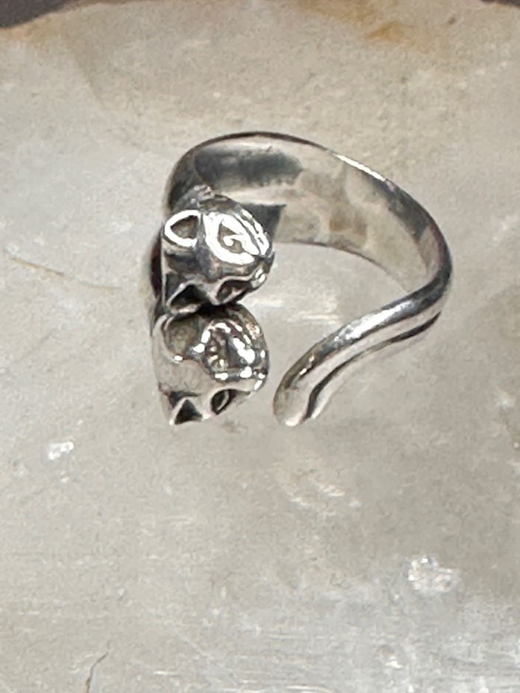 Cat ring size 5.50 cats kitten band sterling silver sterling women girls