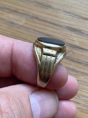 Vintage Men’s Art Deco Copley Ring 10K Yellow Gold Black Onyx 4.9 grs Not Scrap