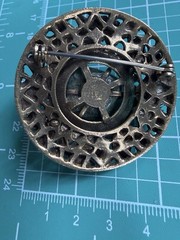 Rare MCM vintage brooch Brass Toned With Stone Accents