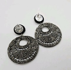 Kenneth Lane Seed Bead Earrings Dangle Pierced Beaded Chandelier Boho 3.5 in