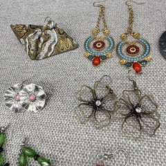 Vintage Earring Lot Clip Ons Pierced Screw Back Dangle Hoops Marino 15 Pair