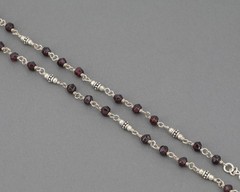 Vintage Silpada Dainty Sterling Silver Faceted Garnet Bead 16-18″ Necklace N1053