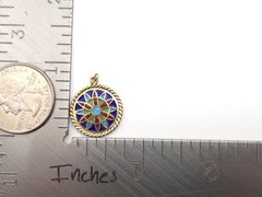 Vintage 18k Gold French Plique A Jour Enamel Stained Glass Notre Dame Pendant