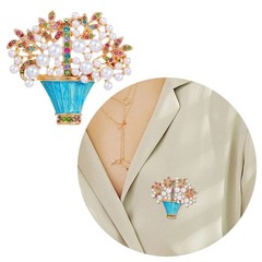 Elegant Crystals Bead Brooch Basket Designs Portable Zinc Alloy Accessory