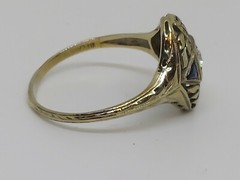 Vintage Art Deco BELAIS 18k Gold Filigree Delicate Ring Size 8