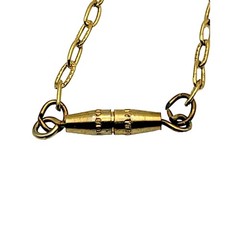 Vintage 18kt GOLD Plate THIMBLE NECKLACE Filagree Gold Tone Chain 24″
