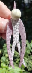 Lea Stein Paris France Fused Plastics Swallow Bird Pin Brooch Lilac Purple