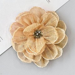 7cm Flanged Fabric Flower Brooch Pin for Women Girls Cute Handmade Rhinestone…