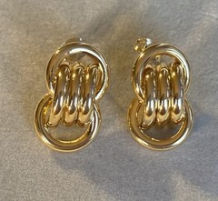 vintage-style gold tone rope knot earrings