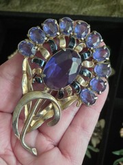 Absolutely stunning large 40s Statement Piece Pot Metal Brooch