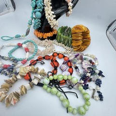 Vintage Beachy Bracelet Lot Mermaid Shell Surfer Jewelry Reseller 21 Pc 1.57lb