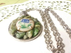 MaryBee Silver Tone 20″ Chain W/1″ Jade Chip Pendant Necklace 12-01-2021